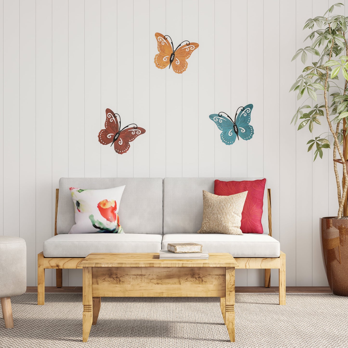 Lavish Home Butterfly Trio Metal Wall Décor