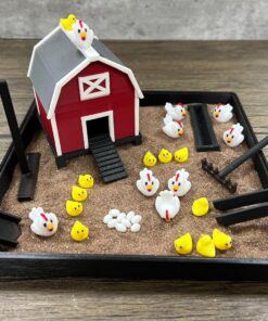 Chicken Zen Garden with Tools and Sand - 7"x7" USA Made Desk Accessory