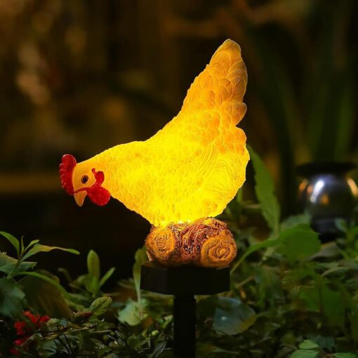 Solar-Powered Chicken Garden Lights - Durable, Waterproof, Easy Installation
